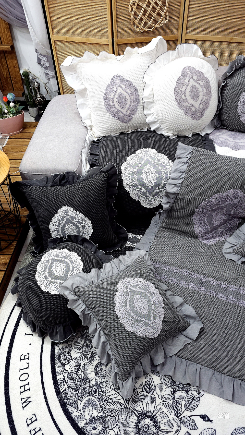 쇼파패드4인용 6인용 3인용 돌쇼파패드 매트 소파커버제작 레이스