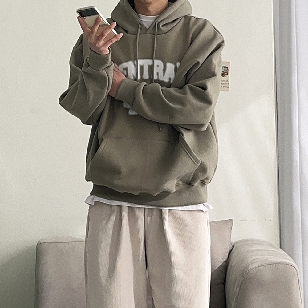 남자후드티 센트럴 나염 오버핏 모자큰 후드티 이미지 3