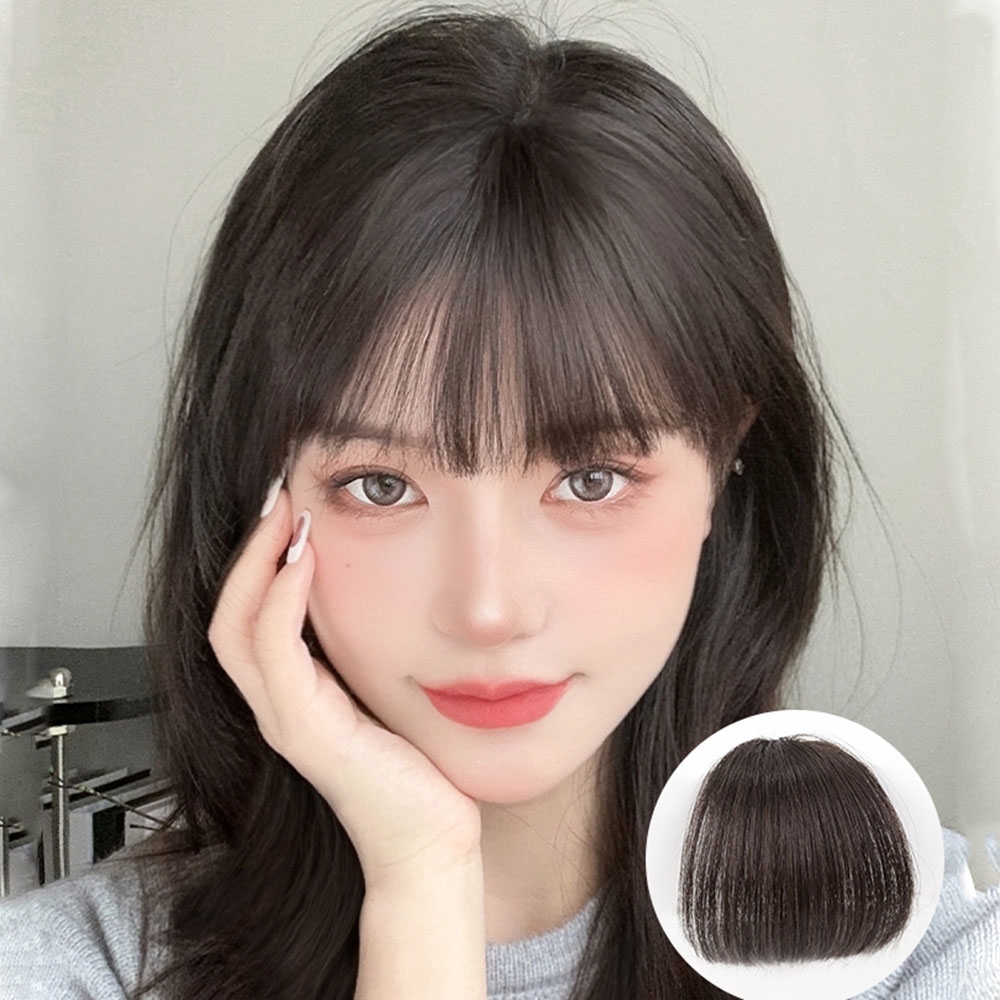 인모 애교 앞머리 웨이브 가발 헤어피스 S컬 옆머리 부분가발 - 상세 이미지 5