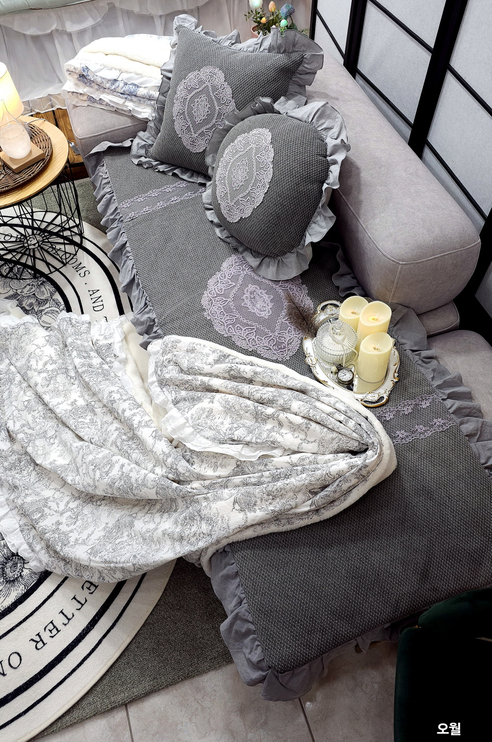 쇼파패드4인용 6인용 3인용 돌쇼파패드 매트 소파커버제작 레이스