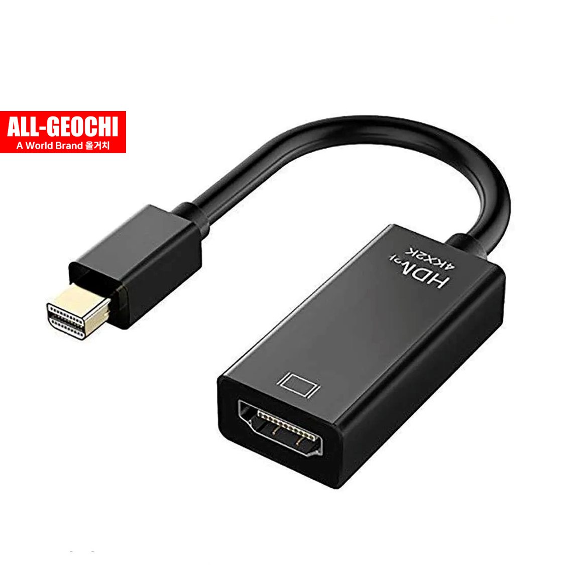 MINI DP to HDMI 젠더 컨버터 케이블 FHD 60Hz UHD 썬더볼트 블랙 제품 이미지