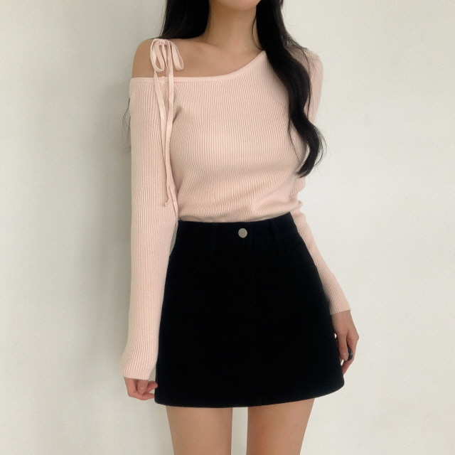 [속바지O] 푸린 하이웨스트 베이직 치마 탄탄 봄 코튼 미니스커트 상세 이미지 36