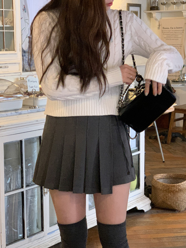 💕URBANE MADE💕 리본 플리츠 미니 스커트 치마바지 발레코어룩 (당일출고 2c) 상세 이미지 35