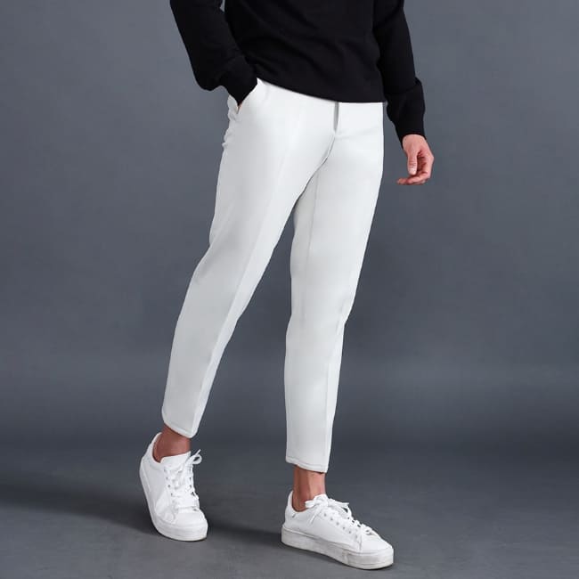 남자 사바시아 사계절&기모 2타입 9부 10부 일자 슬림 스판 슬랙스 - 상품 이미지