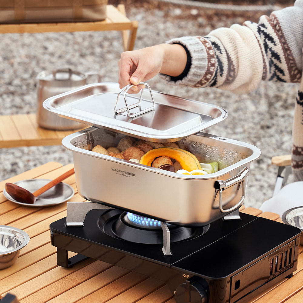 바겐슈타이거 스텐 아웃백 스퀘어팟 /전용가방 캠핑 가스 인덕션 옥스포드