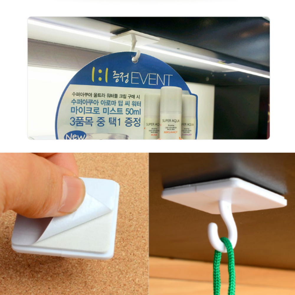 천장 부착식고리 소형대형걸이대 천정안내모빌걸이 인테리어소품 소 10P - 메인 이미지