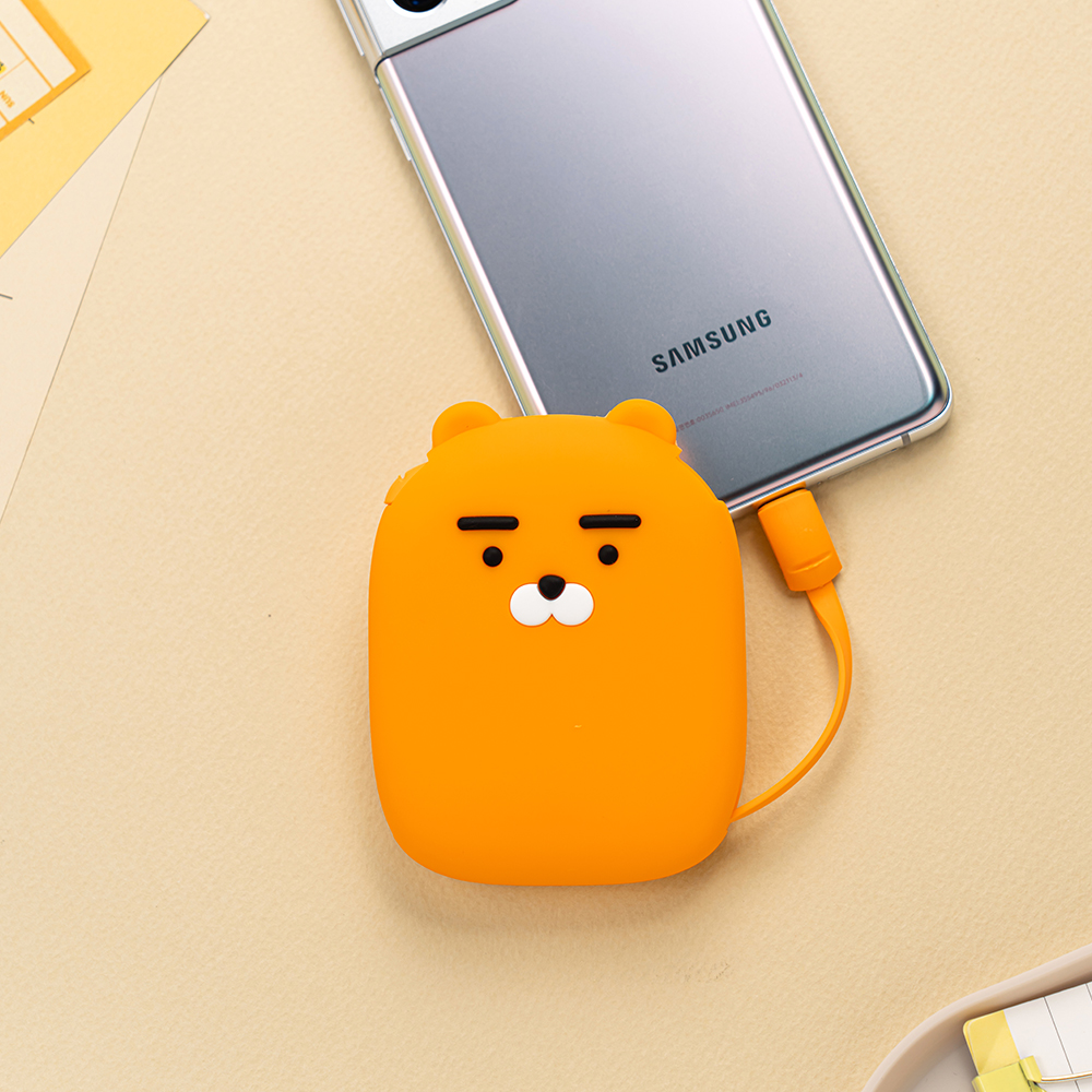 카카오프렌즈 올인원 케이블형 보조배터리 5000mAh (라이언) - 상세 이미지 4