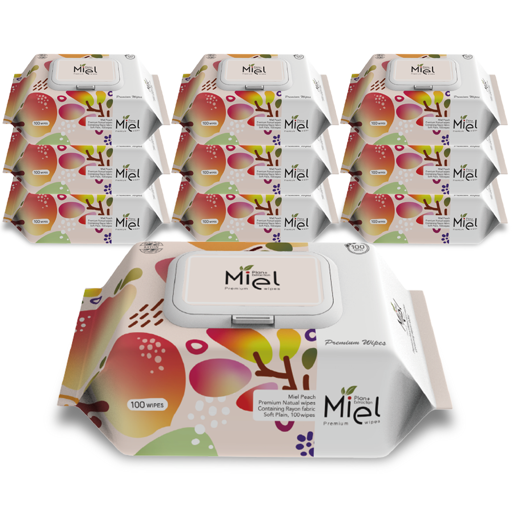 미엘 피치 100매 캡형 10팩 물티슈