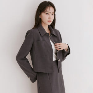 [N배송] 로엠 카라 크롭 자켓 RMJKE23RT2 착용 후기 | 사이즈/핏 총정리 - 상품 이미지 1