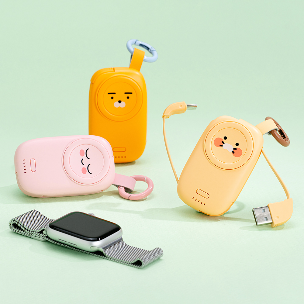 카카오프렌즈 애플워치톡 케이블형 보조배터리 1200mAh (라이언) - 상품 이미지