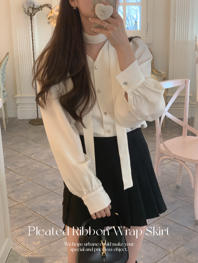 💕URBANE MADE💕 리본 플리츠 미니 스커트 치마바지 발레코어룩 (당일출고 2c) 상세 이미지 11