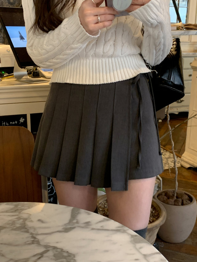💕URBANE MADE💕 리본 플리츠 미니 스커트 치마바지 발레코어룩 (당일출고 2c) 상세 이미지 41