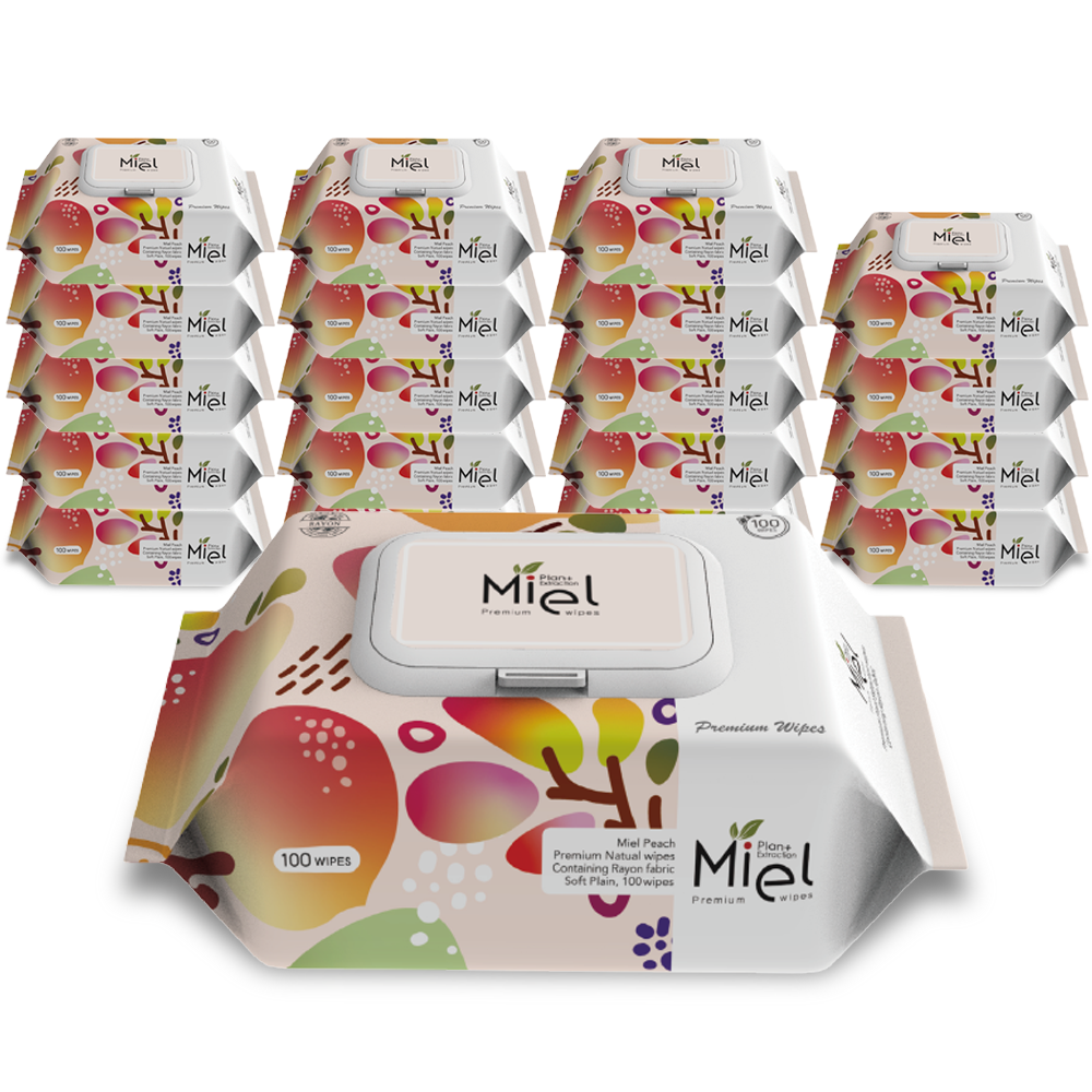 미엘 피치 100매 캡형 20팩 물티슈 35g