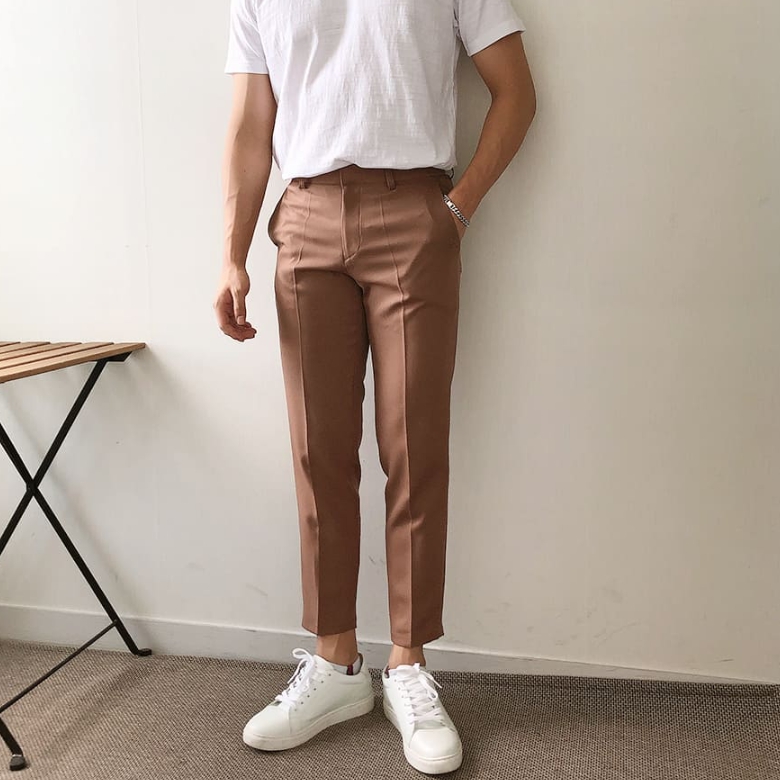 남자 로빈 봄 가을 사계절 9부 10부 일자 슬림 스판 슬랙스 - 상세 이미지 5