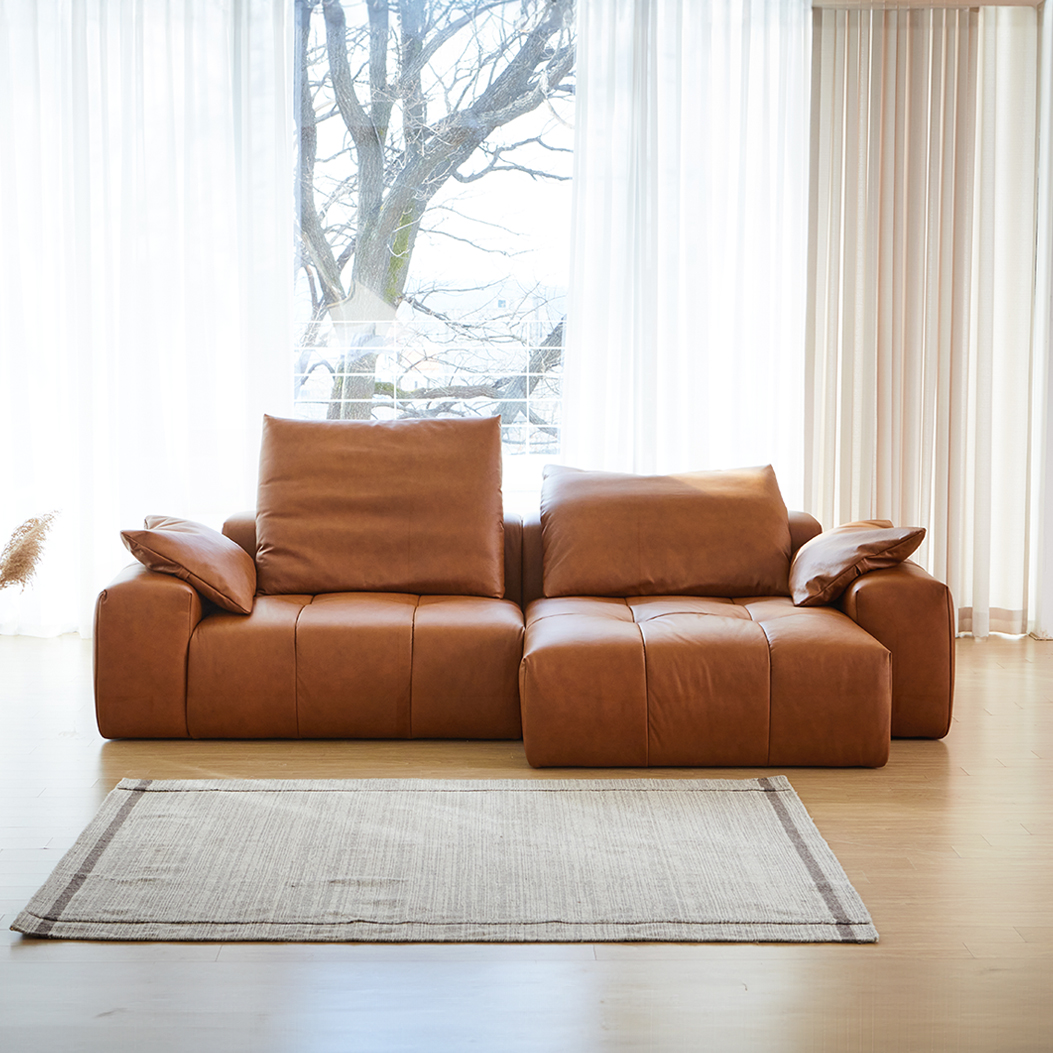 쿠보 풀그레인 에닐린 아닐린 브라운 블랙 화이트 올가죽 전체 천연 가죽 디자인 소파