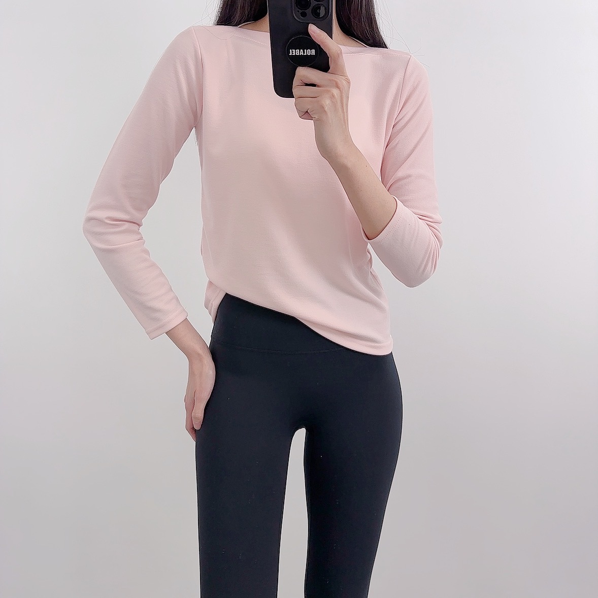 로라벨 이노 필라테스복 여성 요가복 필라테스 요가 상의 티셔츠 커버업 운동복 긴팔 복장 - 상세 이미지 2