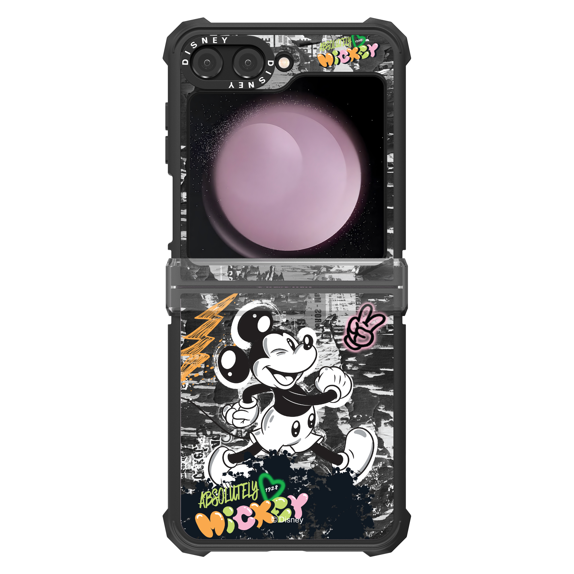 디즈니 갤럭시 Z플립5 임팩트 시그니처 케이스 디자인 미키 앤 프렌즈 투명 하드 범퍼 맥세이프 윙크 미키 마우스