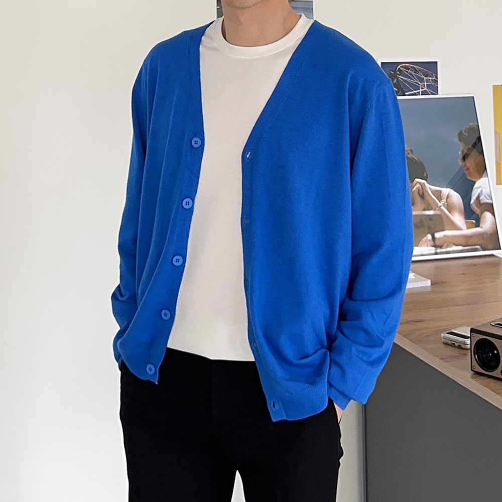 남자가디건 브이넥 정장 니트 커플 가디건