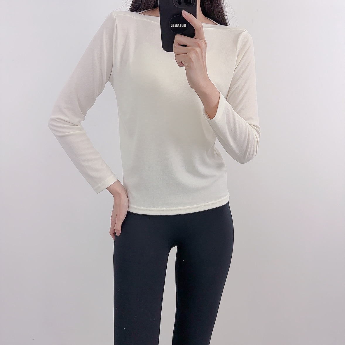 로라벨 이노 필라테스복 여성 요가복 필라테스 요가 상의 티셔츠 커버업 운동복 긴팔 복장 - 상세 이미지 4