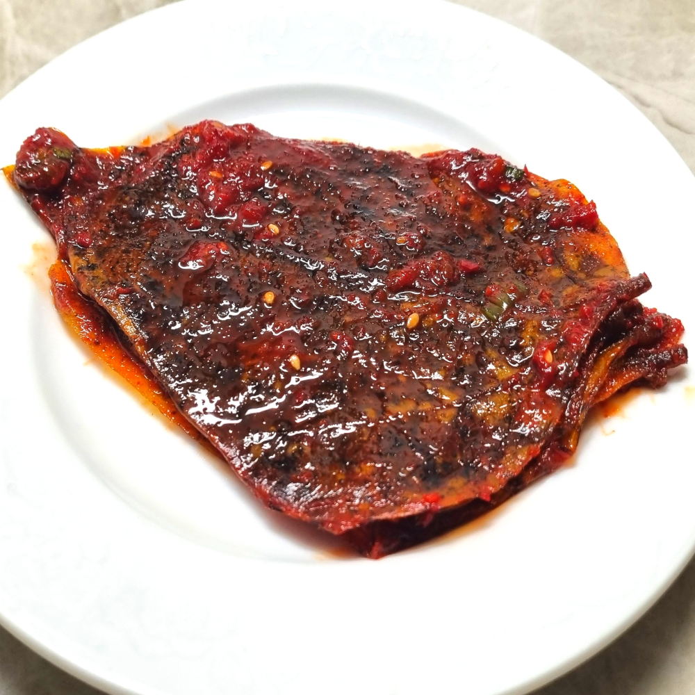 양념 콩잎 장아찌 무침 단풍콩잎김치 삭힌 노란 경상도 대용량 업소용 도매 500g, 1개 - 메인 이미지