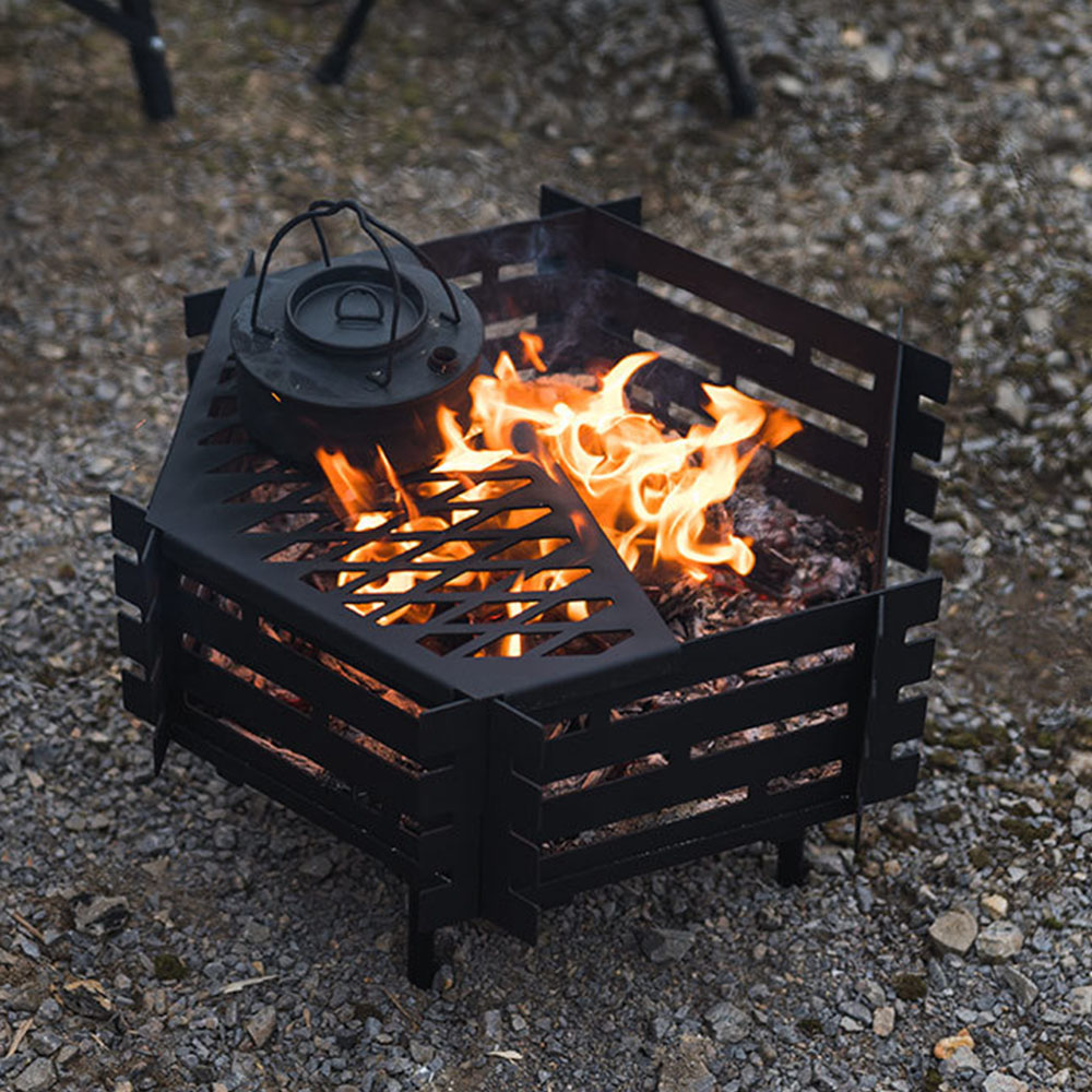 캠핑 화로대 바베큐 그릴 불멍 장작 육각 접이식