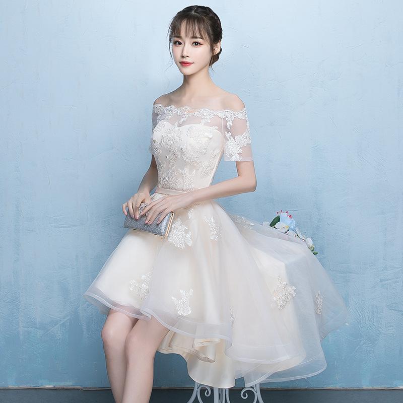 브라이덜샤워 이브닝 원피스 2부 피로연 셀프웨딩 유색 드레스 - 상세 이미지 3