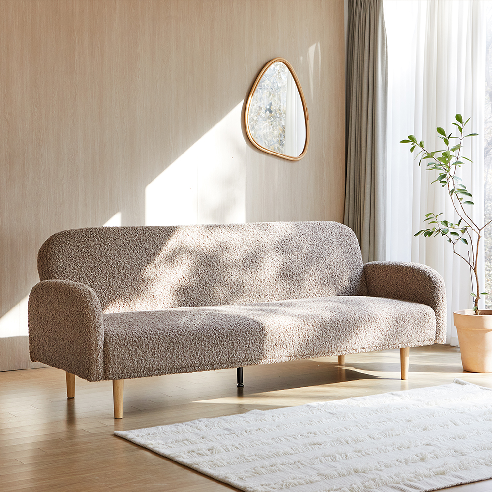 모던홈즈 트리밍 부클 패브릭 3인용 쇼파 접이식 데이베드 소파베드