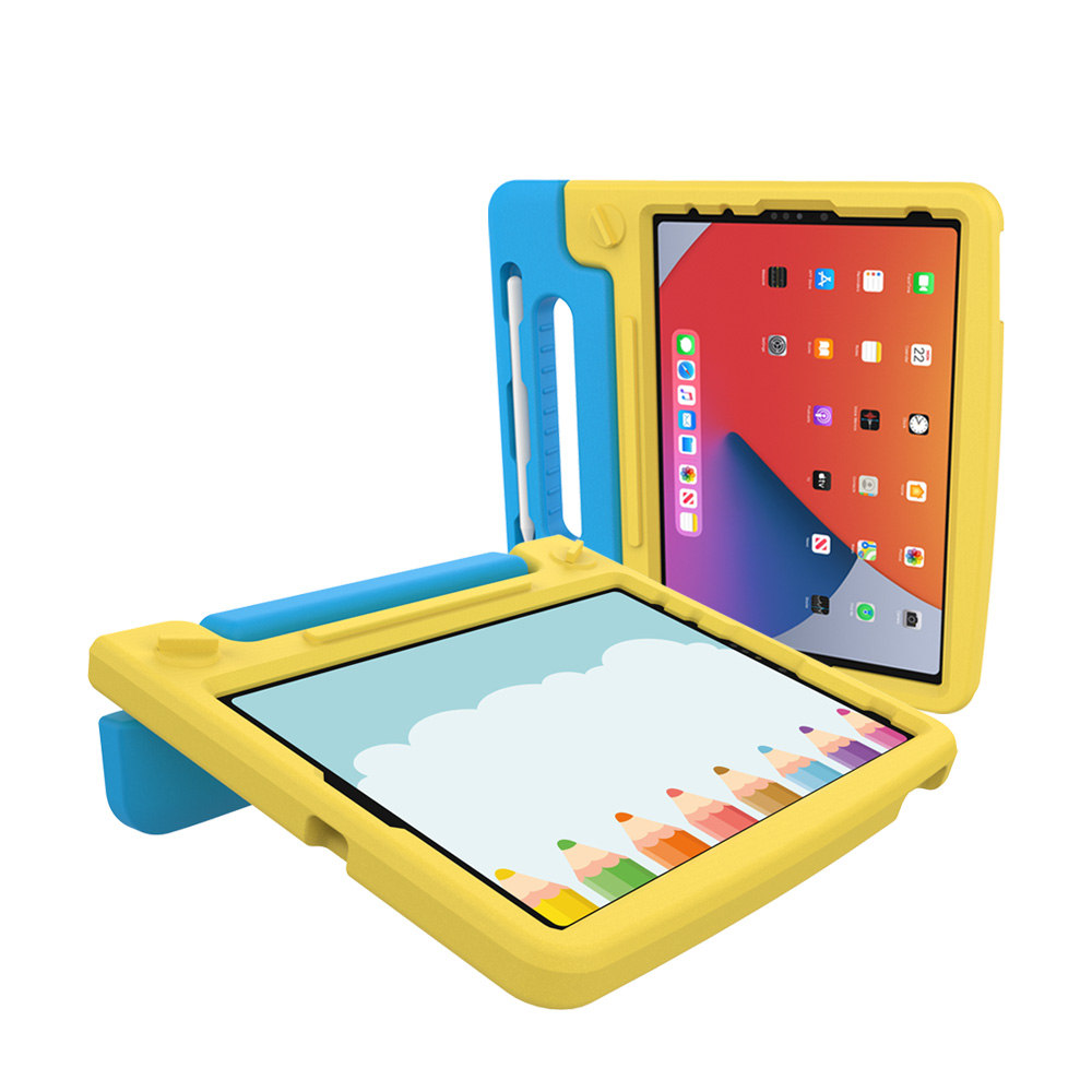 랩씨 충격 방지 에바폼 유아용 키즈 스탠드 케이스 옐로우, 아이패드 에어 4-5세대 27.7cm(10.9인치) - 상세 이미지 2