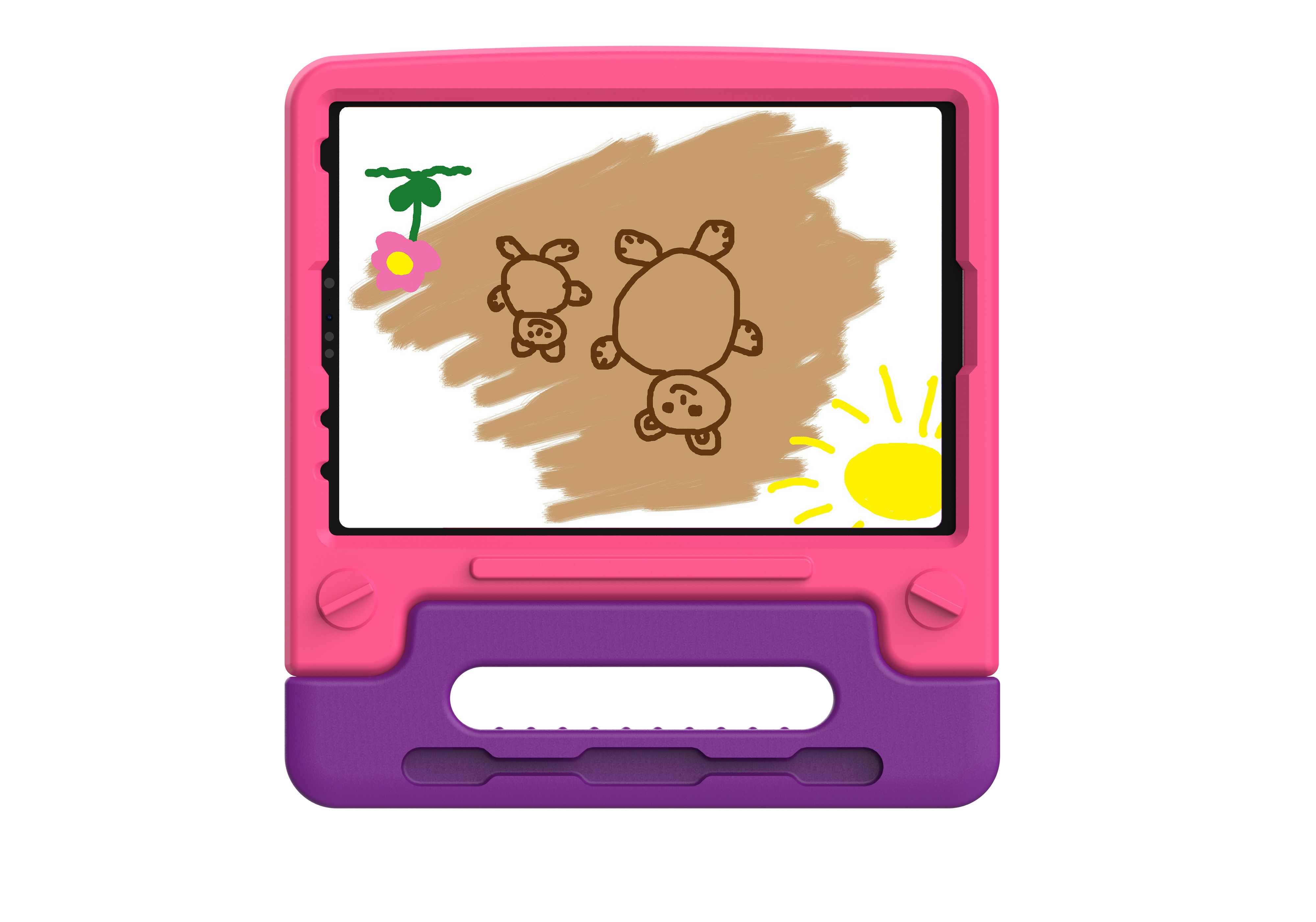 랩씨 충격 방지 에바폼 유아용 키즈 스탠드 케이스 옐로우, 아이패드 에어 4-5세대 27.7cm(10.9인치) - 상세 이미지 3