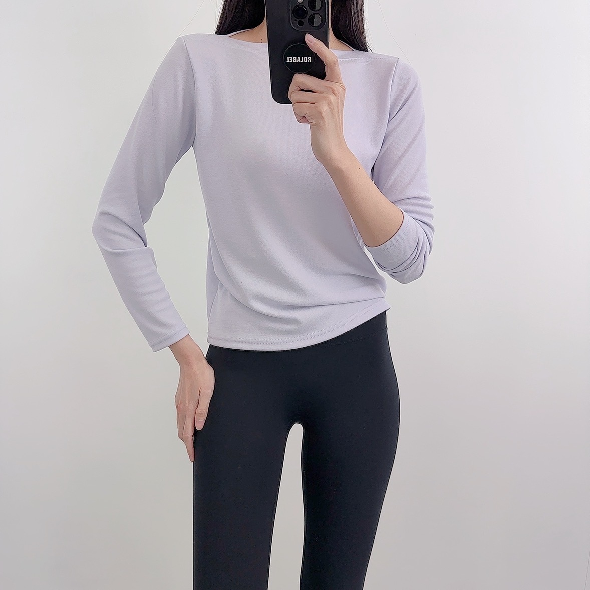 로라벨 이노 필라테스복 여성 요가복 필라테스 요가 상의 티셔츠 커버업 운동복 긴팔 복장 - 상세 이미지 3