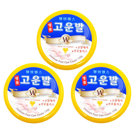 웰빙헬스 명품 고운발 보습크림 발뒤꿈치 갈라짐 각질제거 110g 3개