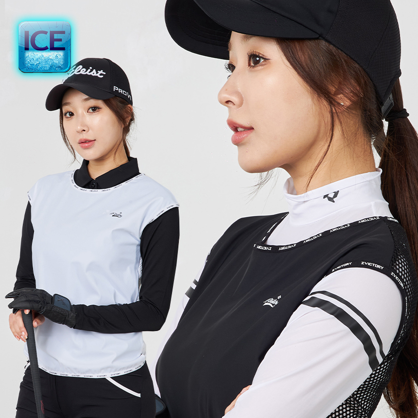 투빅토리 로고삥R넥조끼 VEST 여성골프웨어 - 메인 이미지