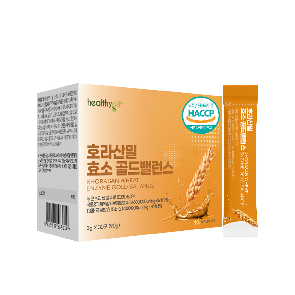 호라산 밀 효소 골드 밸런스 발효 곡물 콤부 효소 가루 식약처 HACCP 인증 분말 스틱 30포 제품 이미지