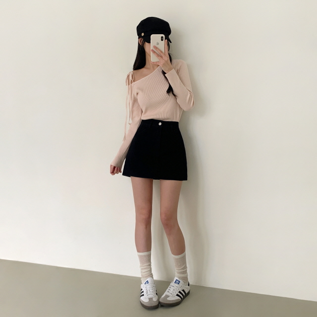 [속바지O] 푸린 하이웨스트 베이직 치마 탄탄 봄 코튼 미니스커트 상세 이미지 39
