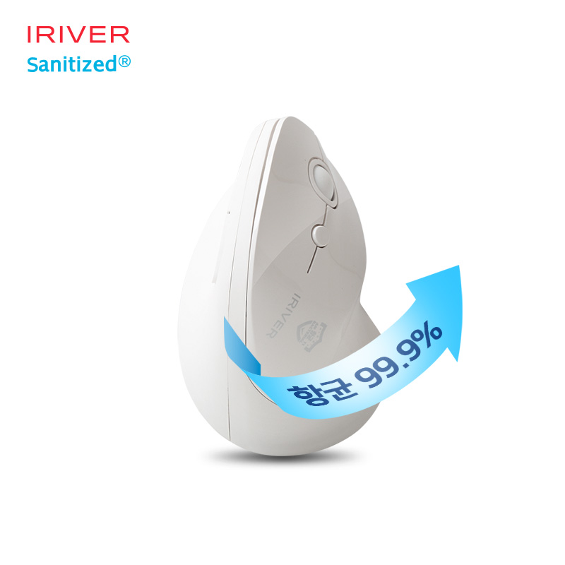 아이리버 x Sanitized 항균 인체공학 버티컬 무선 마우스 Medic-EM1 화이트