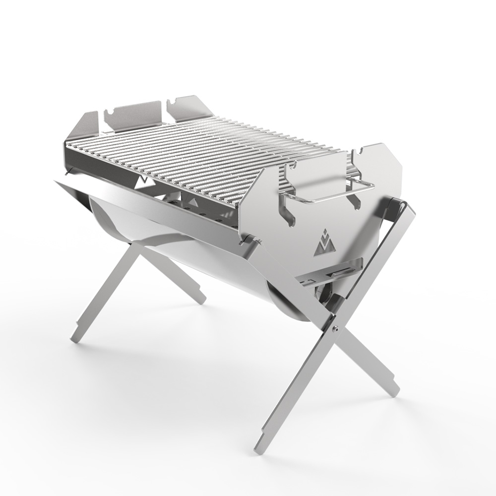 밥캠핑 엑스그릴 컴팩트 접이식 숯불 바베큐그릴 불멍 캠핑화로대