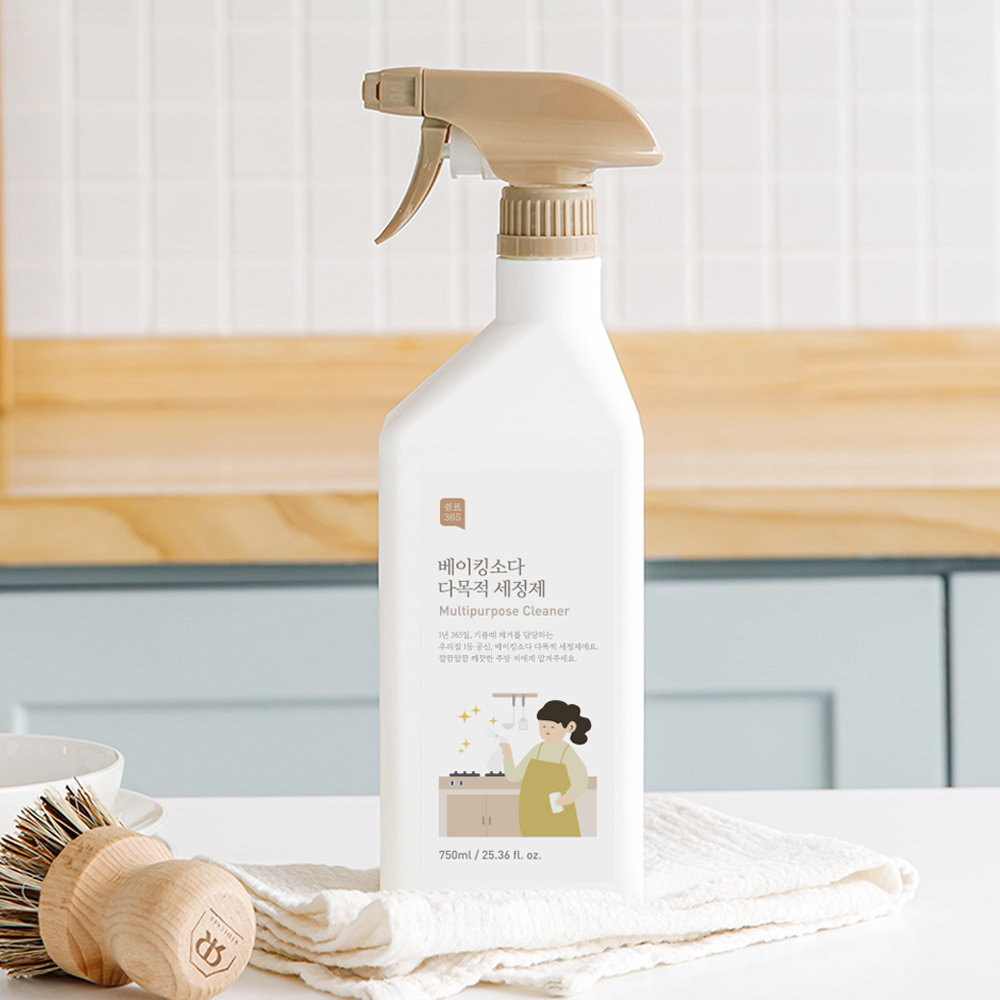1+1 쉼표365 다목적 세정제 클리너 750ml 주방 기름때제거 가스렌지 후드 청소 - 상세 이미지 3