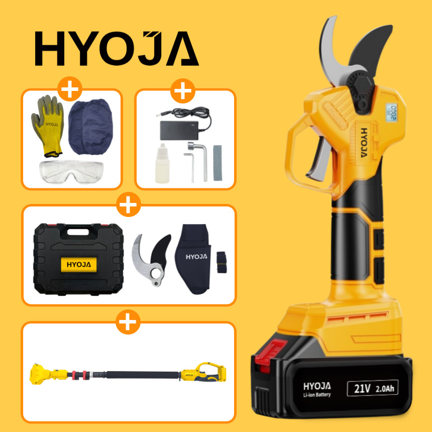 효자 충전 전동 전지가위 무선 전정 충전식 전기 고지 나무 가지치기 30mm 전동가위 + 연장대 풀세트