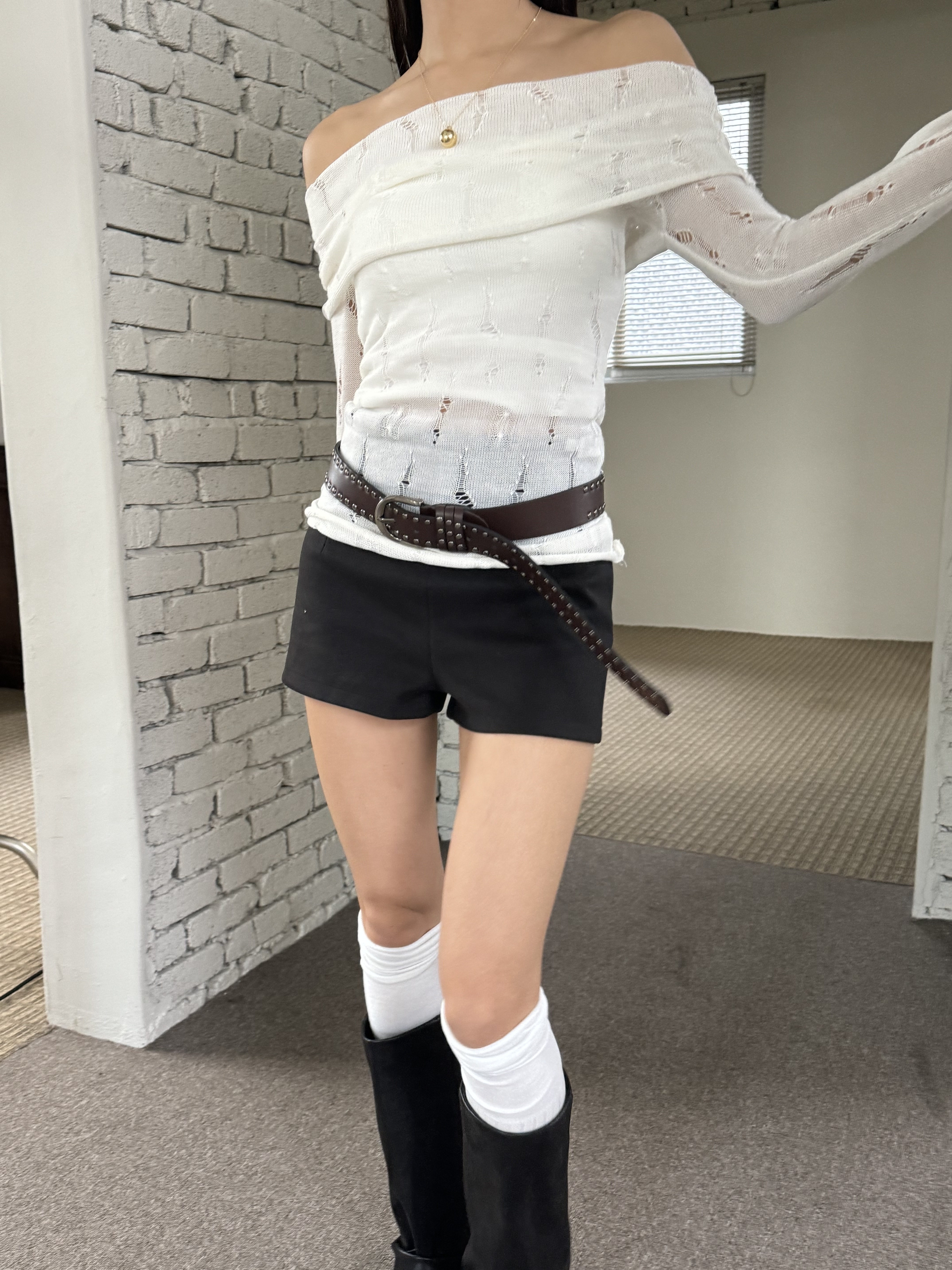 스터드 볼드 레더 벨트 3color 상세 이미지 20