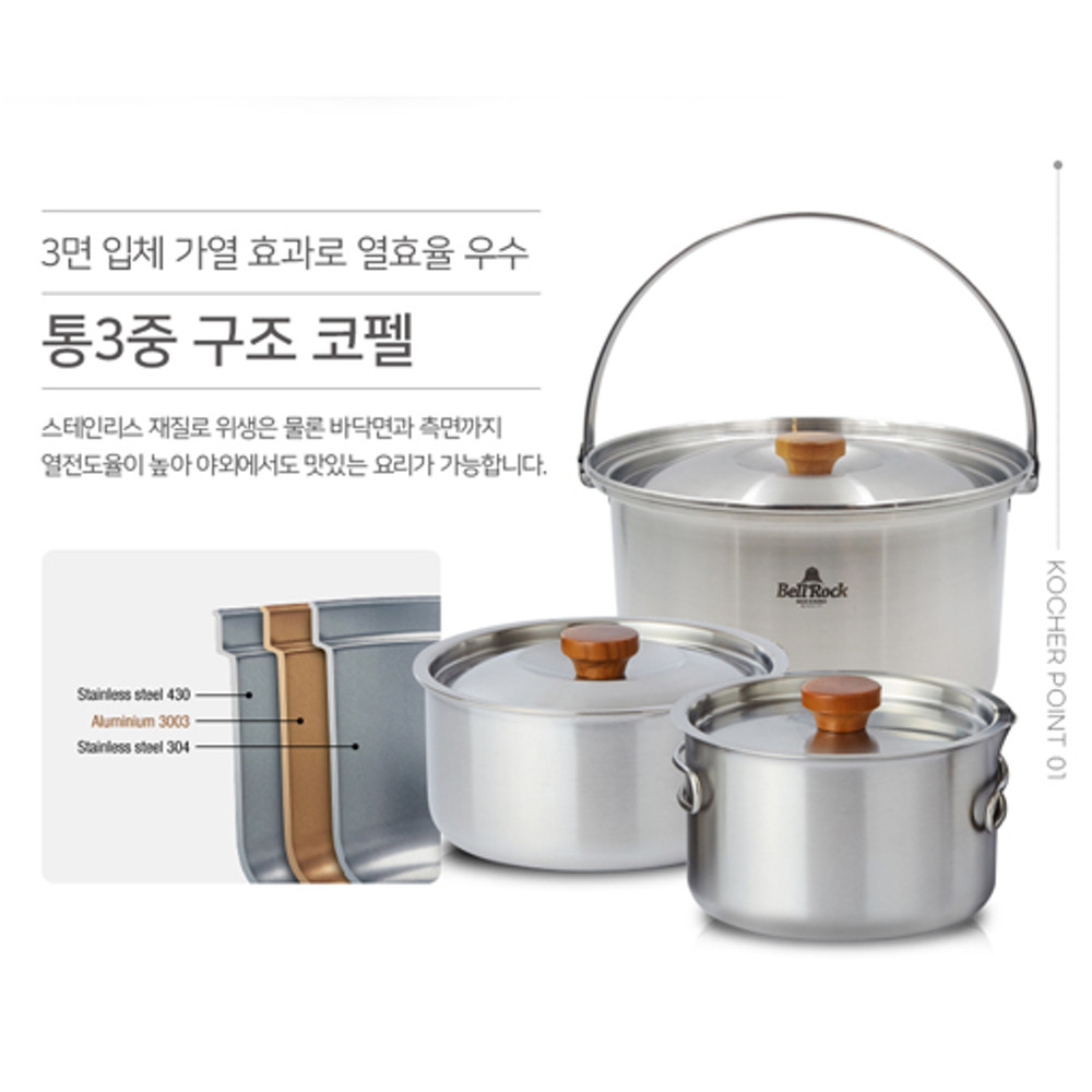 벨락 콤비9 플러스 코펠 냄비 라이스쿠커 인덕션