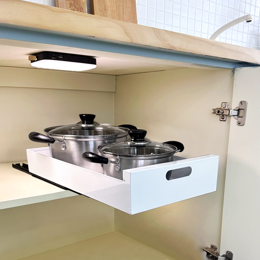 싱크대하부장 슬라이딩 주방선반 레일 선반 양념통 정리대 수납 수납장 정리 s사이즈