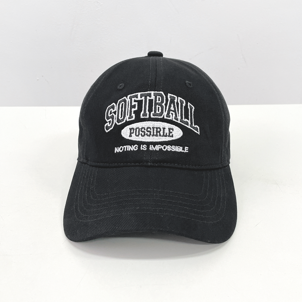 SOFTBALL 코튼면 남자여자 야구 볼캡 모자 - 상세 이미지 4