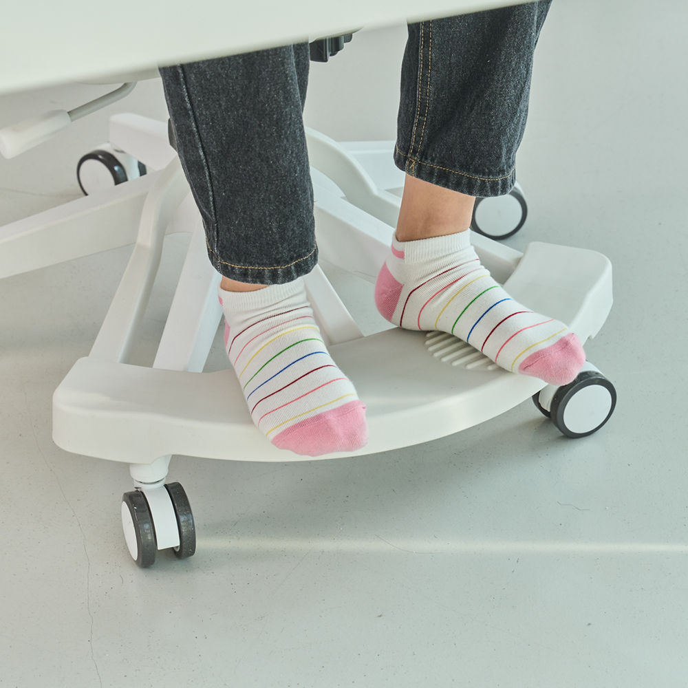 피치트렌디 헤이체어 어린이의자 초등학생 책상 의자 팔걸이 수납 화이트-핑크(회전 중심봉)