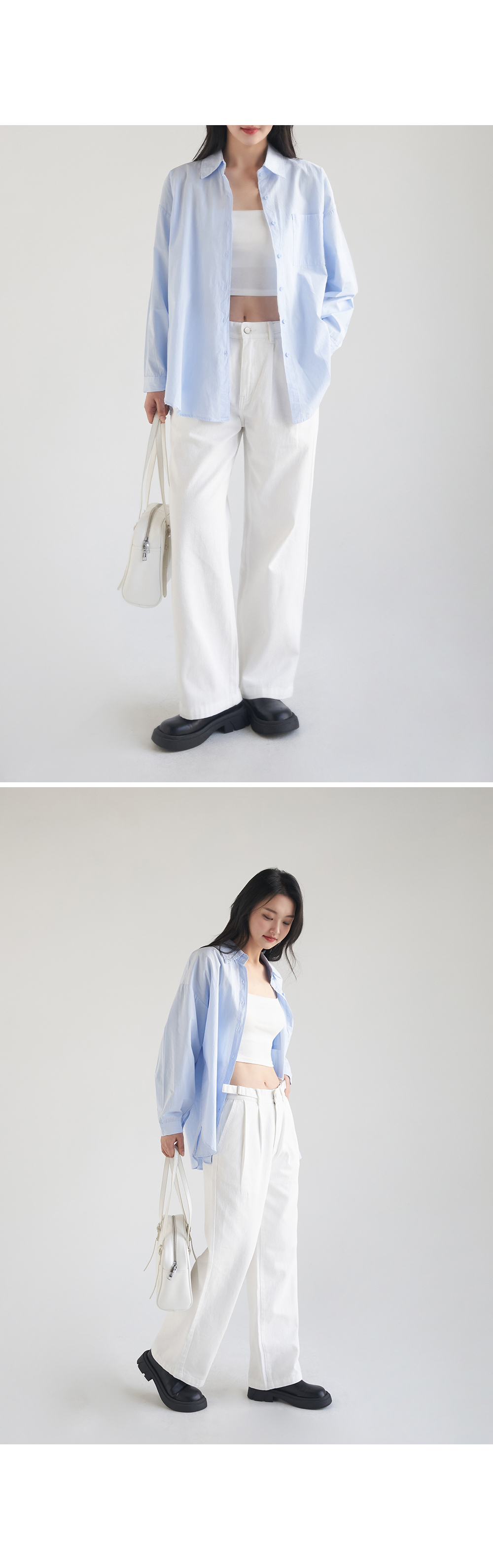 [MADE] 빅사이즈 S-4XL 허리조절 더블 버클 핀턱 와이드 코튼 팬츠 면바지 상세 이미지 33