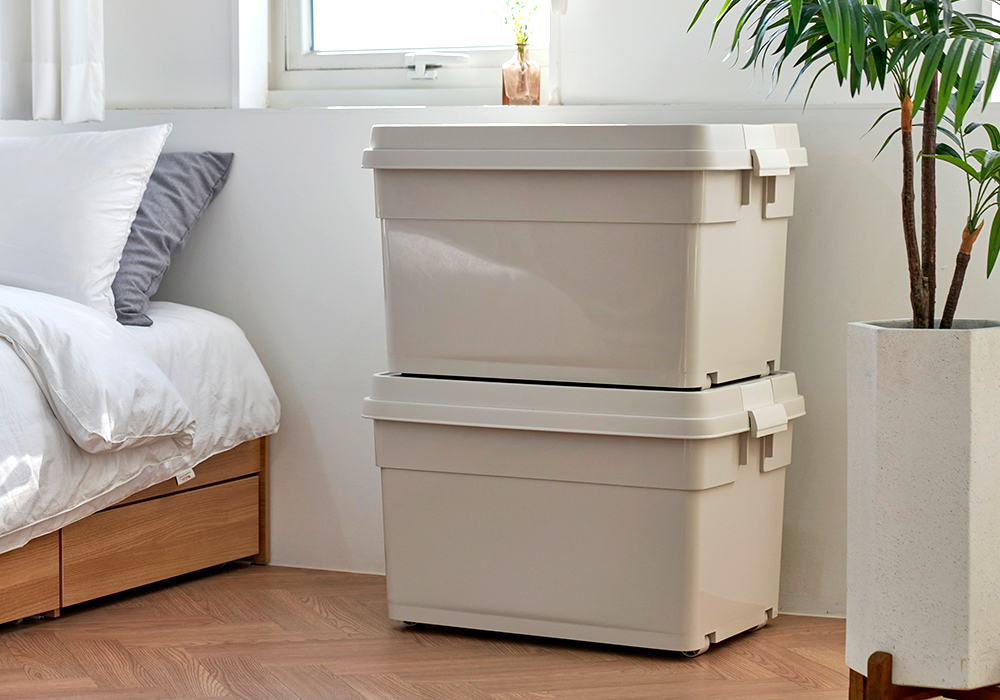 [단독] 프랑코 퍼블릭 리빙박스 2개 세트구성 대형 옷 장난감 소품 수납 정리함 90L+60L