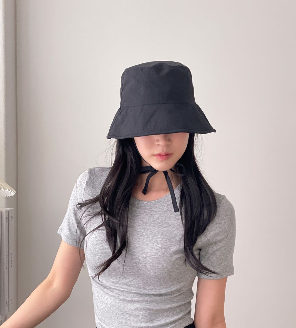 포레 벙거지모자 보넷 리본 턱끈 스트링 와이어 버킷햇 물놀이 휴가 바캉스(4color) 상세 이미지 9