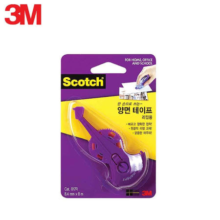 3M 3M  스카치 한손으로 쓰는 양면 테이프 한손 테잎 리필 8.4mm x 8M