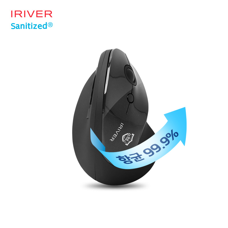 아이리버 x Sanitized 항균 인체공학 버티컬 무선 마우스 Medic-EM1 블랙