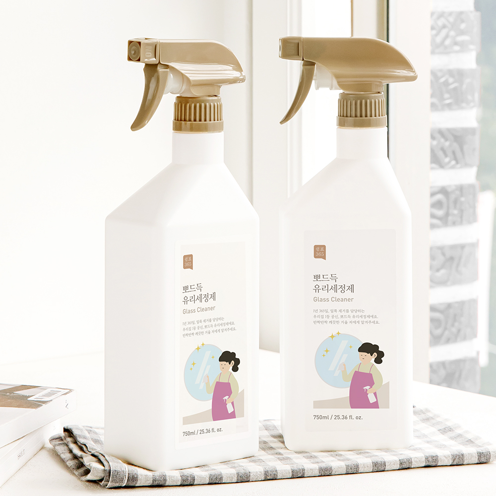 1+1 쉼표365 유리세정제 클리너 750ML 차량 자동차 거울 유리 창문 얼룩제거 - 상세 이미지 3