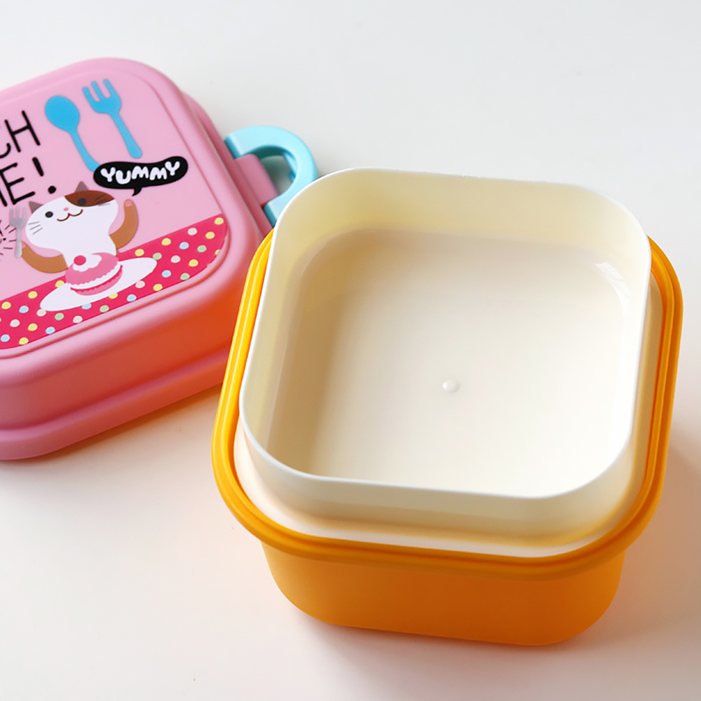 온다온 사각 2단 도시락통 720ml 어린이집 도시락 소풍 샐러드 유치원 런치박스 이미지 6